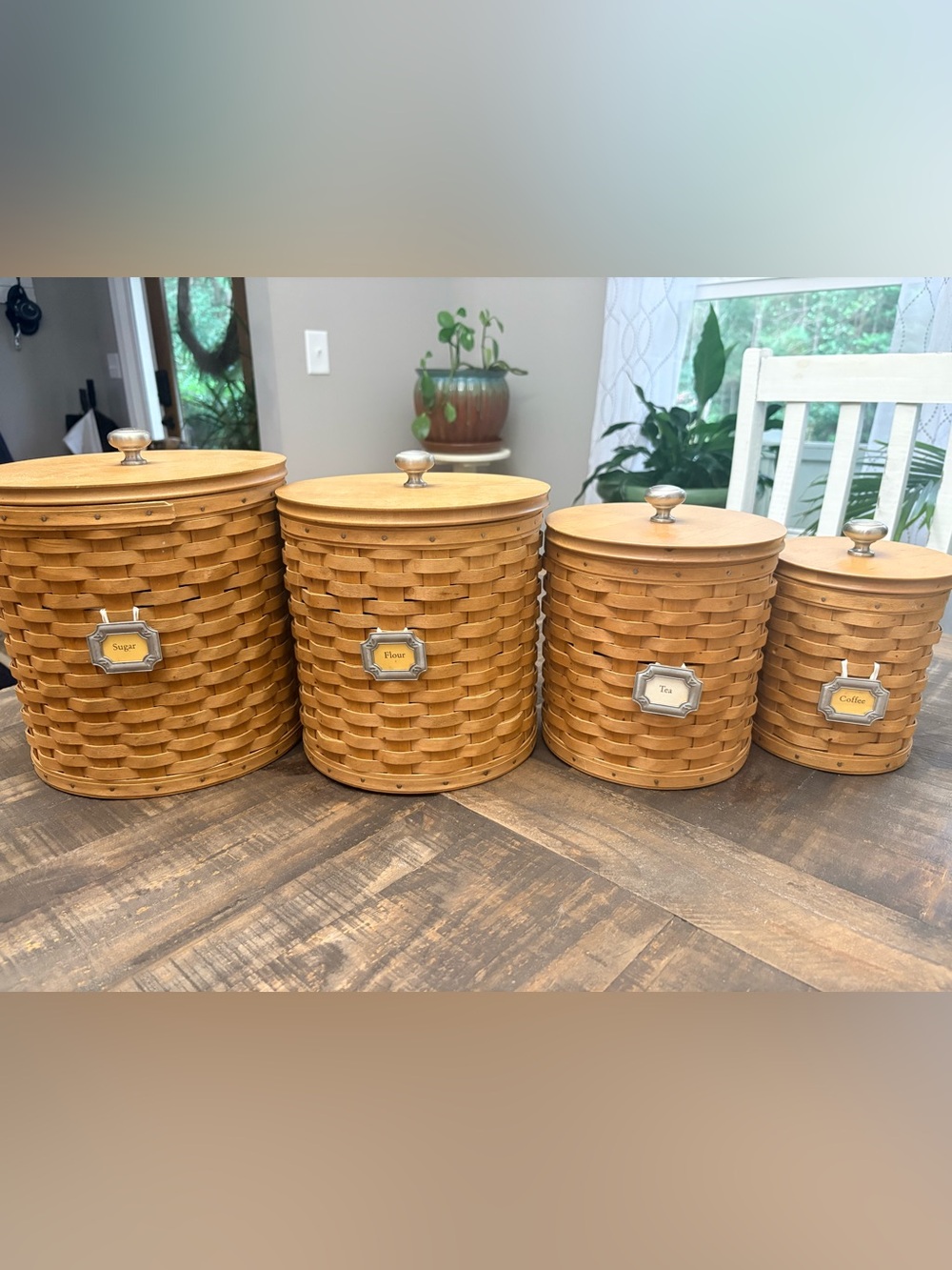 Longaberger Natural Brown Woven Canister Set - 4 Piece